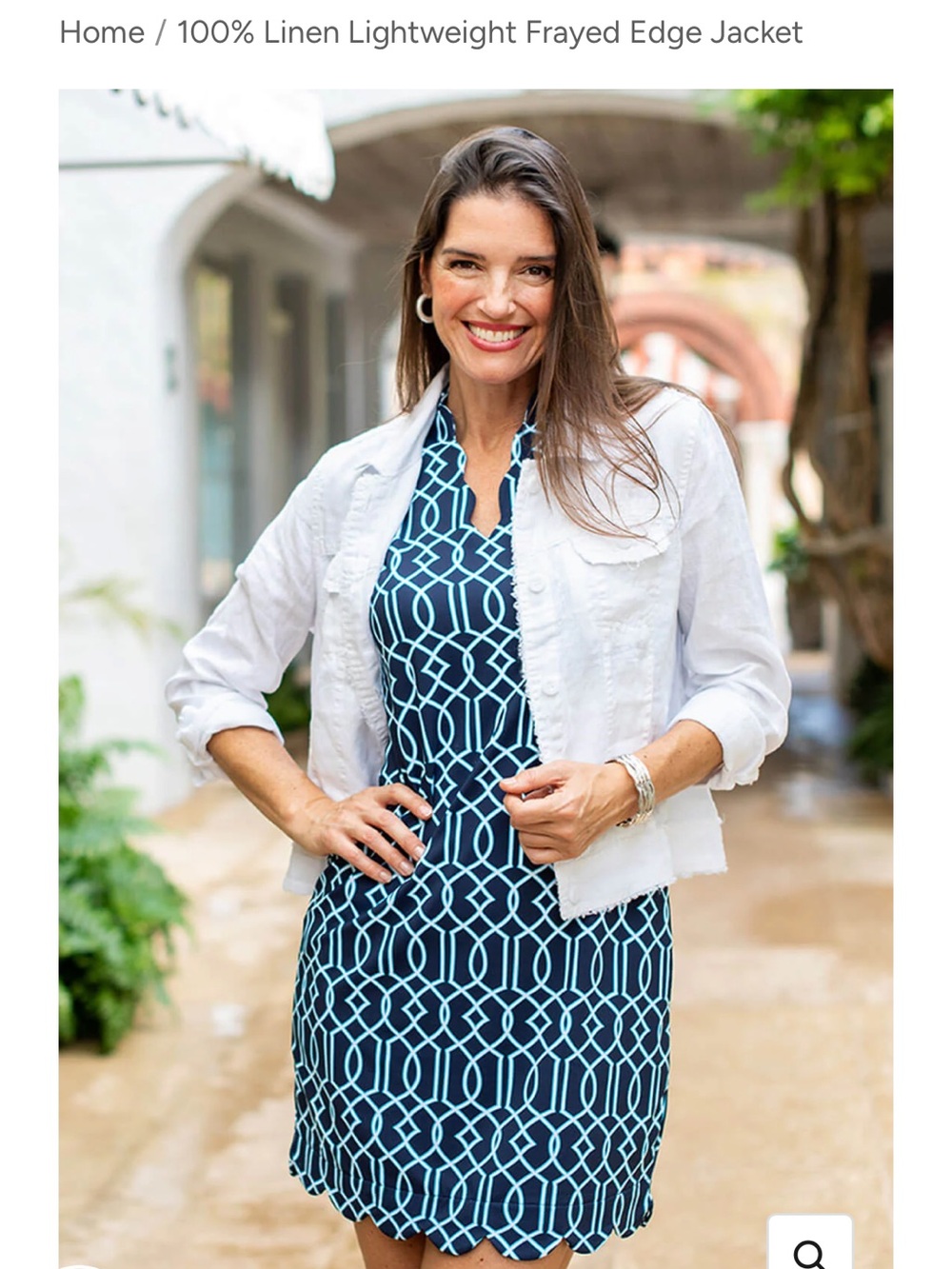 Anthony’s Resort Wear: Lightweight White Frayed Edge Linen Jacket - Women
